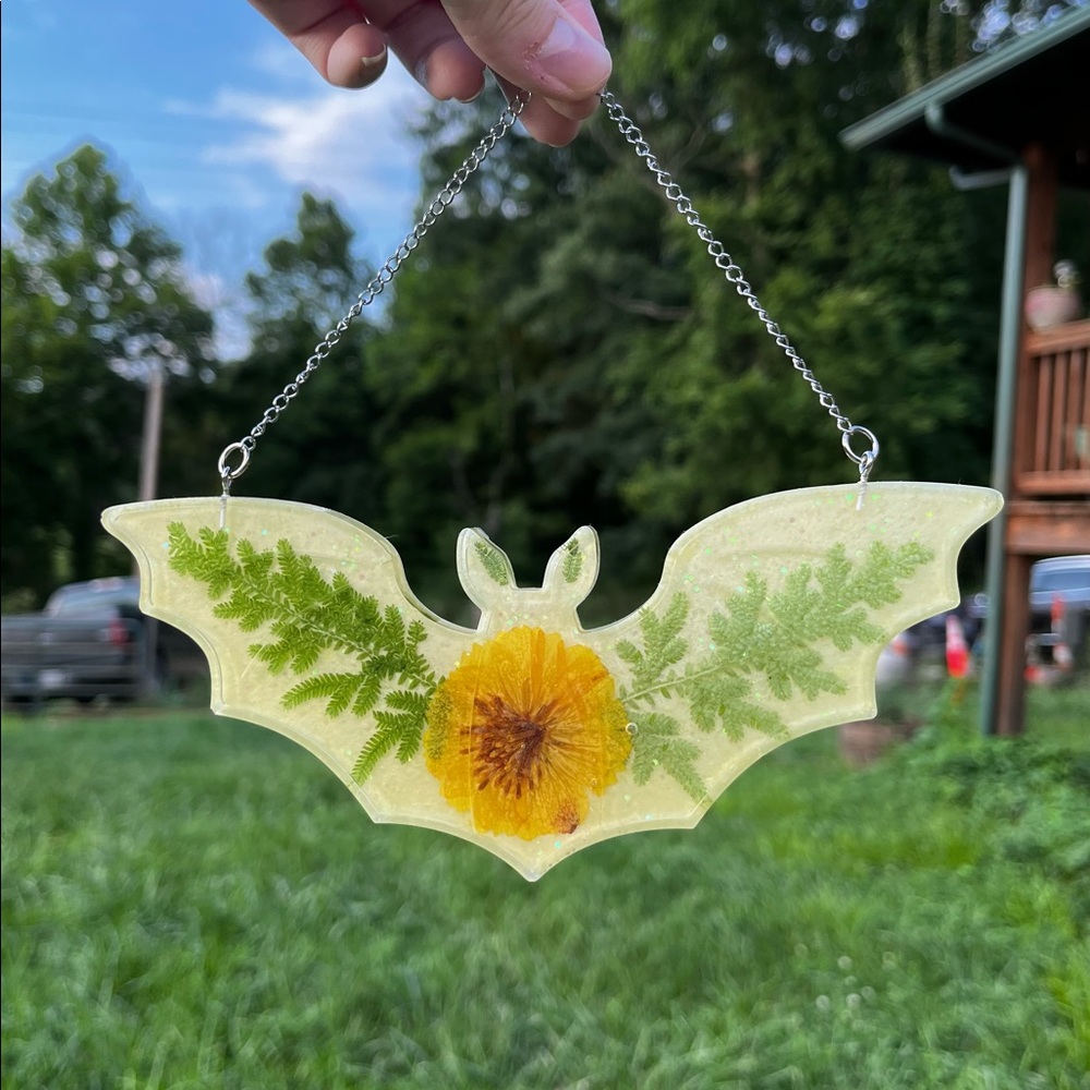 Handmade floral bat wall hanging gothic home decor Halloween bedroom decor